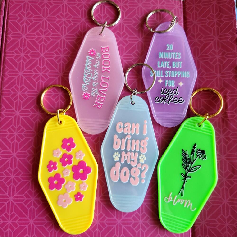 Custom Motel Keychains Car Accessories Customizable Gift Travel Summer Road Trip